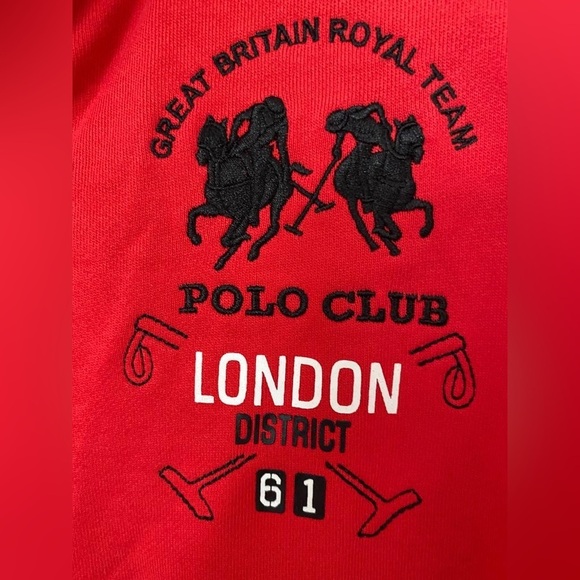 PIERRE CARDIN POLO CLUB Red Full Zip Logo Jacket in Large - Picture 8 of 10